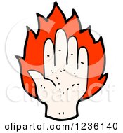 Clipart Of A Hand And Flames Royalty Free Vector Illustration