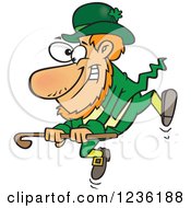 Poster, Art Print Of St Patricks Day Leprechaun Dancing With A Cane