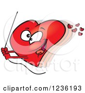 Poster, Art Print Of Red Valentine Heart Swinging On A Rope