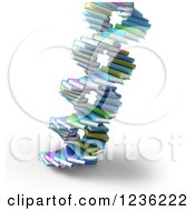 Poster, Art Print Of 3d Books Forming A Dna Spiral 2