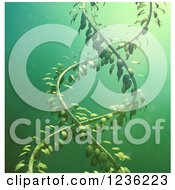 Poster, Art Print Of 3d Dna Double Helix Vine Over Green