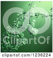 Poster, Art Print Of 3d Dna Double Helix Vine Over Green 2