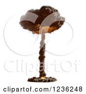 Clipart Of A Mushroom Cloud Nuclear Bomb Royalty Free CGI Illustration