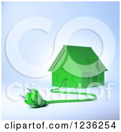 Poster, Art Print Of 3d Green House With An Electric Plug 3