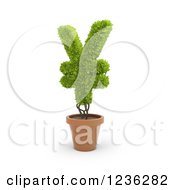 Clipart Of A 3d Yen Currency Symbol Plant In A Terra Cotta Pot Royalty Free CGI Illustration
