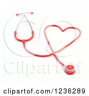 Poster, Art Print Of 3d Red Heart Shaped Medical Stethoschope