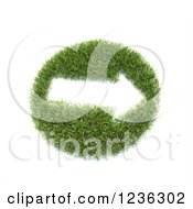Poster, Art Print Of 3d Round Grassy Patch With An Arrow