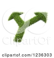 Clipart Of 3d Forked Grassy Arrows Royalty Free CGI Illustration