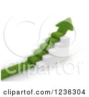 Poster, Art Print Of 3d Grassy Arrow Path Pointing Up Over Stairs
