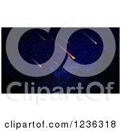 Clipart Of A Meteor Shower In A Night Sky Royalty Free CGI Illustration