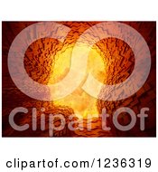 Poster, Art Print Of 3d Block Tunnel In The Shape Of A Head With A Hot Explosion