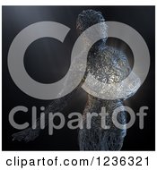 Clipart Of A 3d Glowing Female Sculpture Made Of Threads Royalty Free CGI Illustration