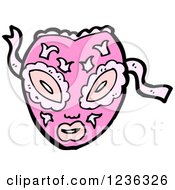 Clipart Of A Pink Face Mask Royalty Free Vector Illustration by lineartestpilot