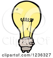 Clipart Of A Yellow Light Bulb Royalty Free Vector Illustration by lineartestpilot