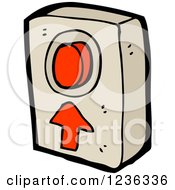 Clipart Of A Red Push Button And Arrow Royalty Free Vector Illustration by lineartestpilot