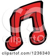 Clipart Of A Red Music Note Royalty Free Vector Illustration by lineartestpilot