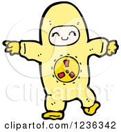 Clipart Of A Happy Person In A Hazmat Suit Royalty Free Vector Illustration