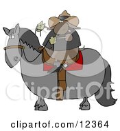 Poster, Art Print Of Cowboy Dog Riding A Horse