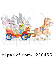 Bunny Family On An Easter Horse Drawn Cart