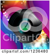 Poster, Art Print Of Vinyl Record Album Over Colorful Lights