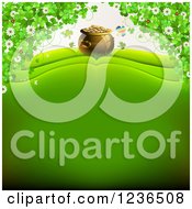 Poster, Art Print Of St Patricks Day Background Of A Pot Of Gold And Shamrocks