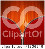 Clipart Of A Red Zipper Background Over Lights Royalty Free Vector Illustration
