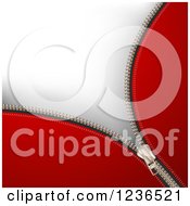 Clipart Of A Zipper Background Of Red Over White Royalty Free Vector Illustration