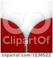 Clipart Of A Zipper Background Of Red Over White Royalty Free Vector Illustration