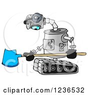 Poster, Art Print Of Sad Robot Holding A Snow Shovel