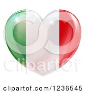 Poster, Art Print Of 3d Reflective Italian Flag Heart