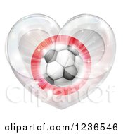 Poster, Art Print Of 3d Japanese Flag Heart And Soccer Ball
