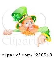 Poster, Art Print Of St Patricks Day Leprechaun Pointing Down To A Sign