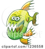 Scary Green Carnivorous Fish