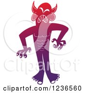 Clipart Of A Suffering Gradient Monster In Pain Royalty Free Vector Illustration