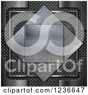 Clipart Of A 3d Brushed Metal Plaque And Rivets Over Perforations Royalty Free Illustration