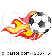 Poster, Art Print Of Flying Soccer Ball With Flames