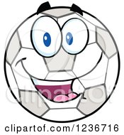 Poster, Art Print Of Happy Smilling Soccer Ball Character