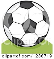 Poster, Art Print Of Cartoon Soccer Ball On A Hill