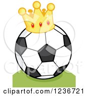 Poster, Art Print Of Cartoon Soccer Ball With A Crown