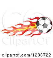 Poster, Art Print Of Flying Soccer Ball With A Trail Of Flames