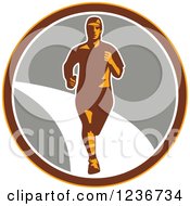 Poster, Art Print Of Male Marathon Runner In A Circle 2
