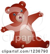 Cute Bear Stretching With Open Arms