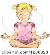Poster, Art Print Of Relaxed Blond Girl Meditating In The Lotus Pose
