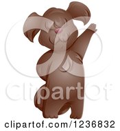 Clipart Of A Cute Otterhound Dog Rising His Paw Royalty Free Vector Illustration