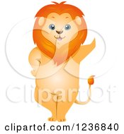 Cute Male Lion Leaning