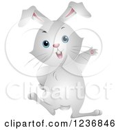 Cute White Bunny Rabbit Waving