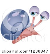 Clipart Of A Happy Snail Royalty Free Vector Illustration by BNP Design Studio