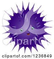 Cute Happy Purple Sea Urchin