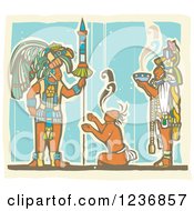 Poster, Art Print Of Mayan Kings With A Smoking Bowl Over A Servant
