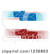 Poster, Art Print Of Fast Red And Blue Envelopes With Speed Lines